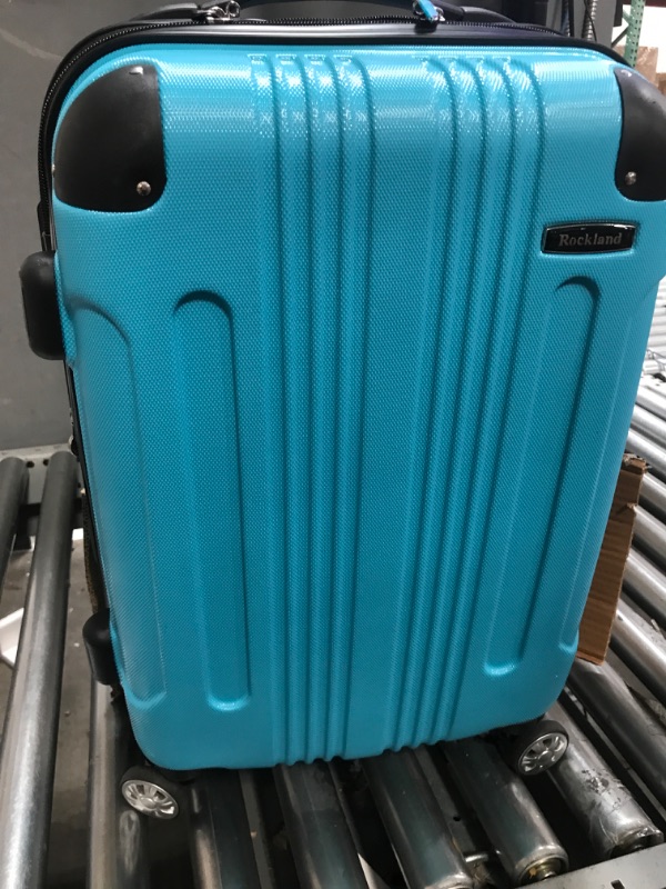 Photo 2 of **BLUE**Rockland London Hardside Spinner Wheel Luggage, Mint, Carry-On 20-Inch Carry-On 20-Inch Mint