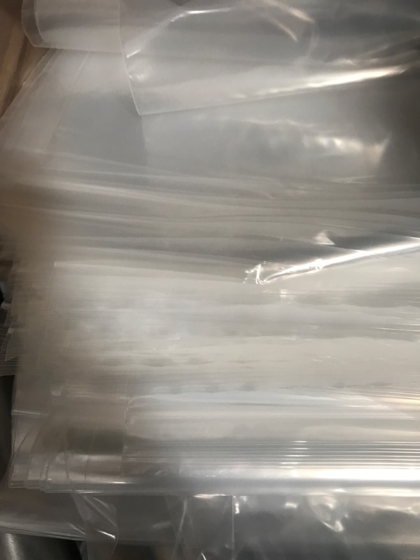 Photo 2 of Spartan Industrial - 14” X 20” (100 Count) 2 Mil Clear Reclosable Zip Plastic Poly Bags with Resealable Lock Seal Zipper 14" X 20"