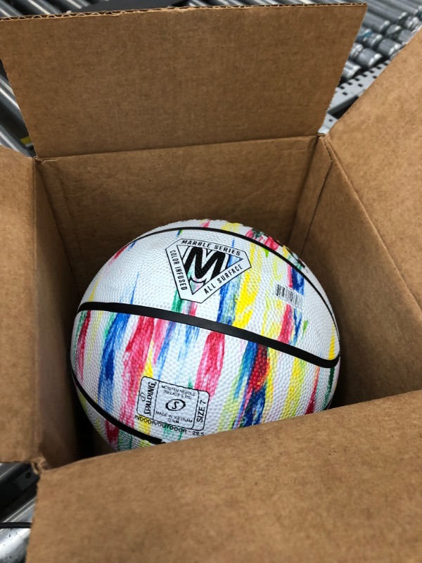 Photo 2 of **SEE PHOTOS**Spalding Marble Series Multi-Color Outdoor Basketball Official Size 7, 29.5" white 