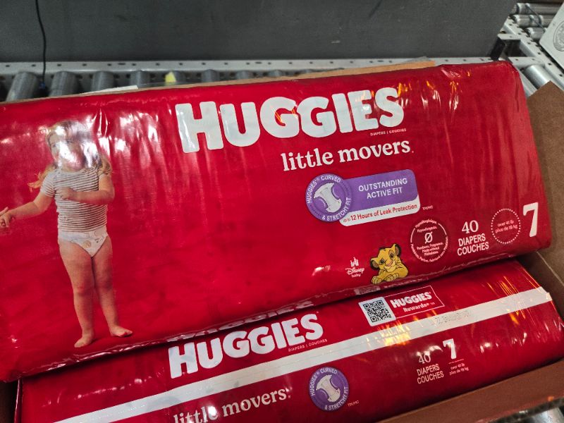 Photo 2 of Baby Diapers and Wipes Bundle: Huggies Little Movers Size 7, 80ct & Natural Care Sensitive Baby, Unscented, Hypoallergenic, 12 Flip-Top Packs (768 Wipes Total)