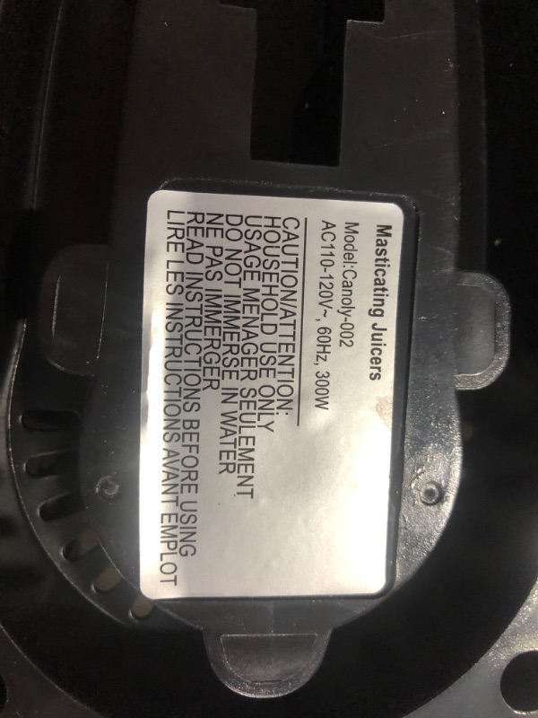 Photo 5 of ***NONREFUNDABLE - NOT FUNCTIONAL - FOR PARTS ONLY - SEE COMMENTS***
Masticating Juicer, 300W Professional Slow Juicer with 3.5-inch (88mm) Large Feed Chute for Nutrient Fruits and Vegetables, Cold Press Electric Juicer Machines with High Juice Yield, Eas