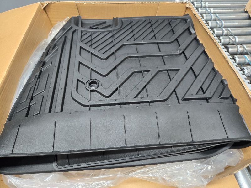 Photo 2 of BASENOR Tesla Model Y Rear Trunk Mat with Backrest Mats TPE Waterproof All-Weather Protect Cargo Liner for 7 Seat Model Y 2020 2021 2022 2023 7 Seater Trunk Mat