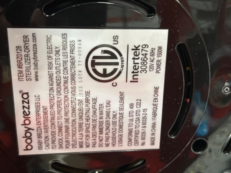 Photo 3 of Baby Brezza Superfast - Just 10 Minutes - Baby Bottle Sterilizer + Dryer - Electric Steam Sterilization – Universal Sterilizing for All Bottles: Plastic + Glass + Pacifiers + Breast Pump Parts