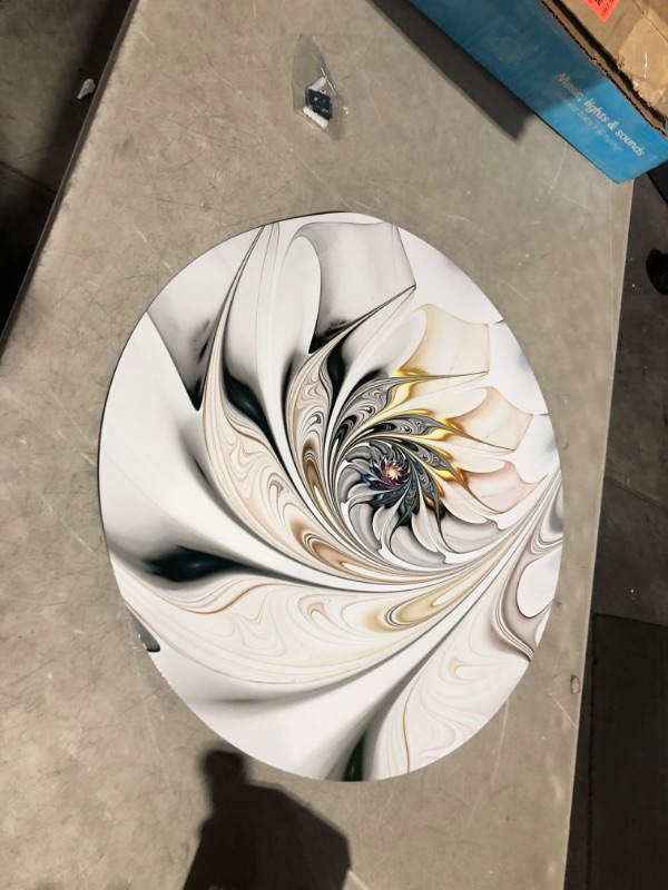 Photo 4 of ***DAMAGED - BENT - SEE PICTURES***
Designart MT10276 C23 White Art Floral Disc, 23" x 23", White Floral Design