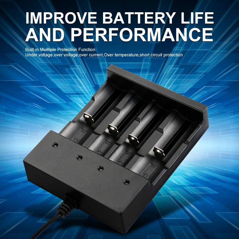 Photo 1 of 6pcs 1?8?6?50 Rechargeable Batter?y 5000mAh W?i?th 18650 Battery Charger,Universal Charger for Rechargeable 3.7V Li-ion Batteries 26650 14500 10440 Tokeyla (Button Top Type)