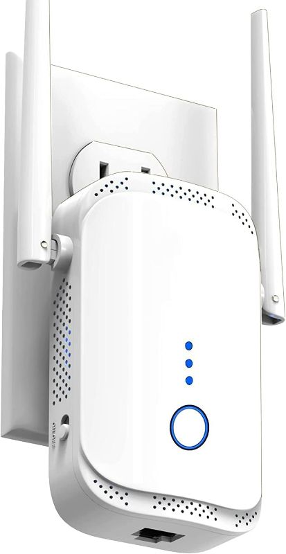 Photo 1 of 2024 WiFi Extender, 5G Dual Band 1200Mbps Fastest WiFi Signal Boosters for Home, Long Range Extenders Covers Up to 8500 Sq.Ft and 40 Devices Wireless Internet Repeater and Signal Amplifier Easy Setup white