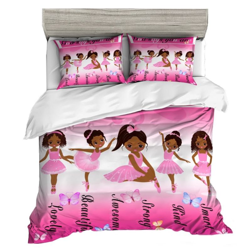 Photo 1 of  Girl Twin 3D Print Microfiber Comforter Cover Set,Birthday Gift  (1Duvet Cover +1Pillowcase)