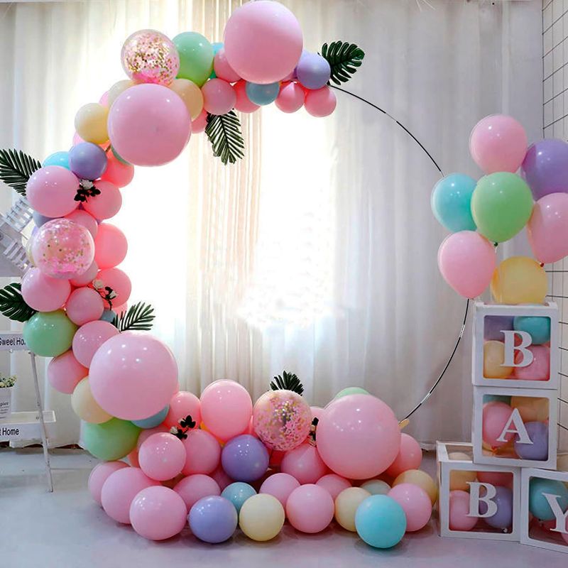 Photo 1 of 6.3ft Circle Balloon Arch Stand kit,Large Round Balloon Arch Frame fit for Birthday,Wedding,Baby Shower Party Backdrop Decoration
