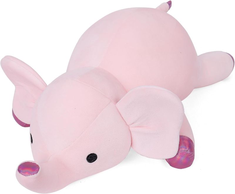 Photo 1 of 4.2 lbs Elephant Weighted Stuffed Animals, 24" Weighted Elephant Plush Toy Weighted Plush Animal Throws Pillows Gifts for Kids & Adults(Pink)