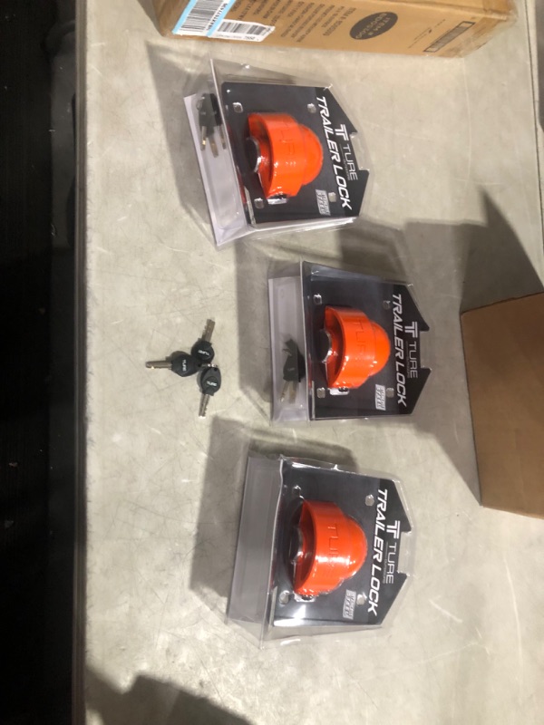 Photo 3 of ***USED - PREVIOUSLY OPENED***
Heavy Duty 2” Trailer Coupler Lock [3-Pack] | Tamper Resistant | Hi-Visibility Orange Color (Fits 1-? inch or 2 inch Ball Coupler Only)