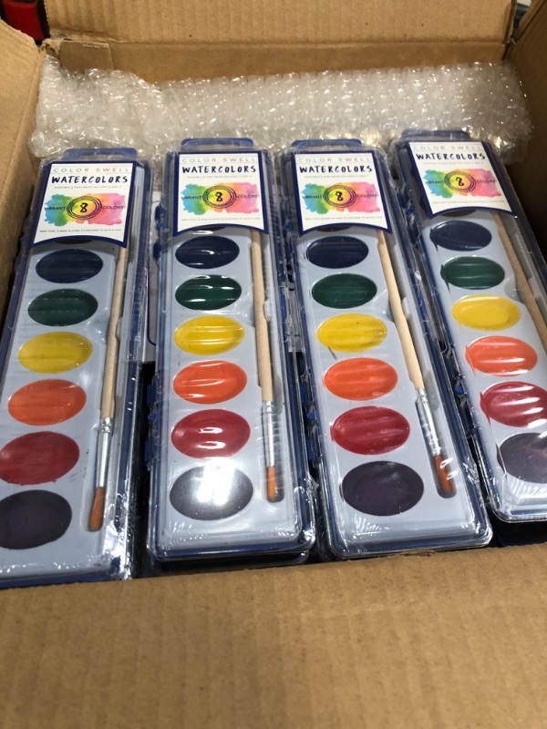 Photo 2 of Color Swell Art Supplies Bulk Pack (12 Washable Markers, 12 Watercolor Paints, 12 Crayons) Perfect for Families, Classrooms, and Parties