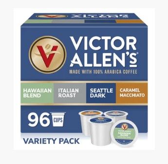 Photo 1 of *1/13/2026* Victor Allen's Specialty Coffee Variety Pack, 96 Count, Medium-Dark Roast, Single Serve Coffee Pods for Keurig K-Cup Brewers