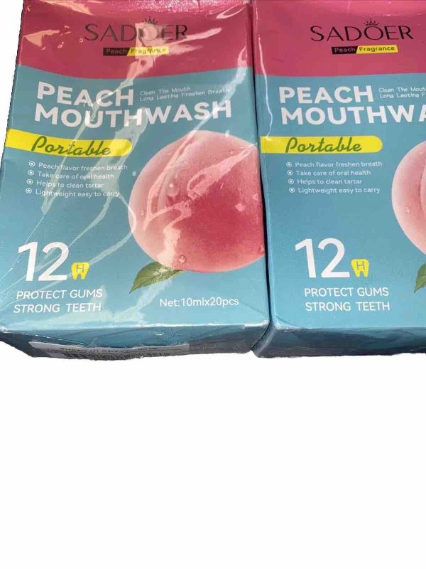 Photo 1 of  Sadoer PEACH Mouthwash Portable Packs Travel Oral Health Protect Gums 12 Packs
