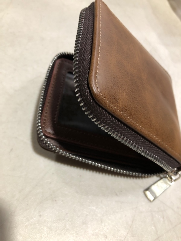 Photo 3 of (see all images) Zipper Wallet Men RFID Blocking Bifold Wallets - ID Window, 9 Card Holders 