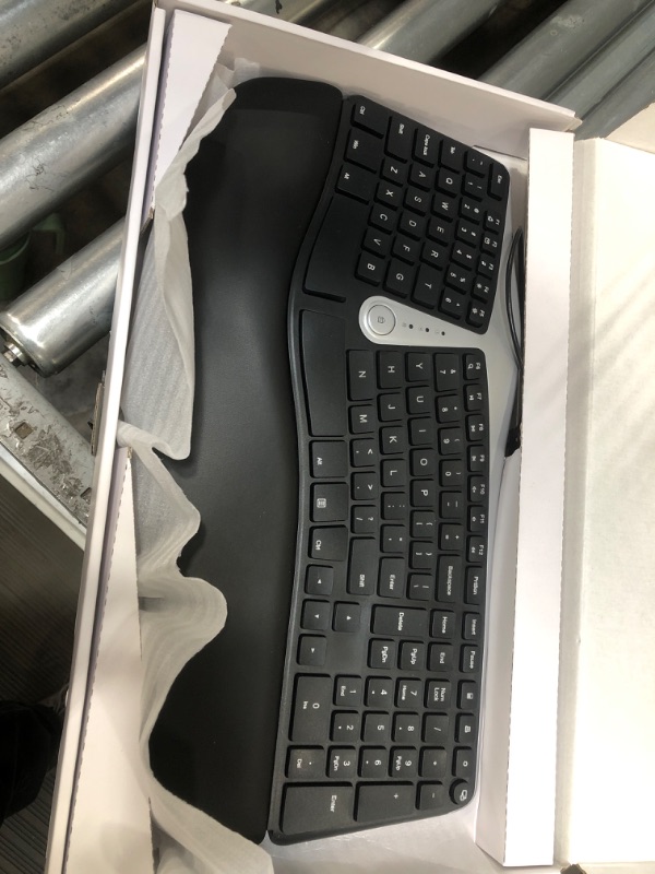 Photo 2 of Nulea Ergonomic Keyboard, Wired Split Keyboard with Pillowed Wrist and Palm Support, Featuring Dual USB Ports, Natural Typing Keyboard for Carpal Tunnel, Compatible with Windows/Mac