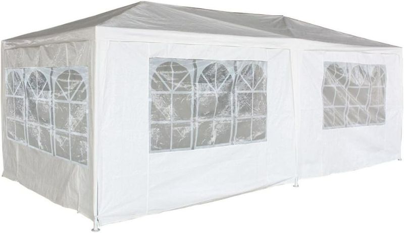 Photo 1 of ***USED - LIKELY MISSING PARTS - UNABLE TO VERIFY FUNCTIONALITY***
Panana Outdoor PE Garden Gazebo 30''x10''White Marquee Canopy Party Wedding Tent Marquee Three Size, 3X3m/6 x 3m / 9x3m (9X3M, White)