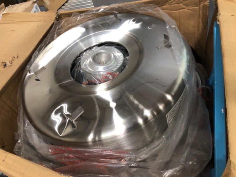 Photo 2 of Cotton Candy Machine – Flufftastic 1000W Floss Maker with Cart, 13-Inch Wheels, Dome Shield, and Stainless-Steel Pan by Great Northern Popcorn (Blue), 36" x 20.5" (83-DT6038)