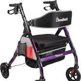 Photo 1 of BlessReach Heavy Duty Rollator Walker - Aluminum Rolling Walker for Seniors and Adults with Large Seat, Support Up 450 lbs (Purple)