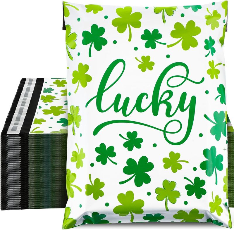 Photo 1 of 200 Pcs Shamrock Design Poly Mailers 10x13 Inch Self Sealing Poly Mailer Envelope Bags for Small Business