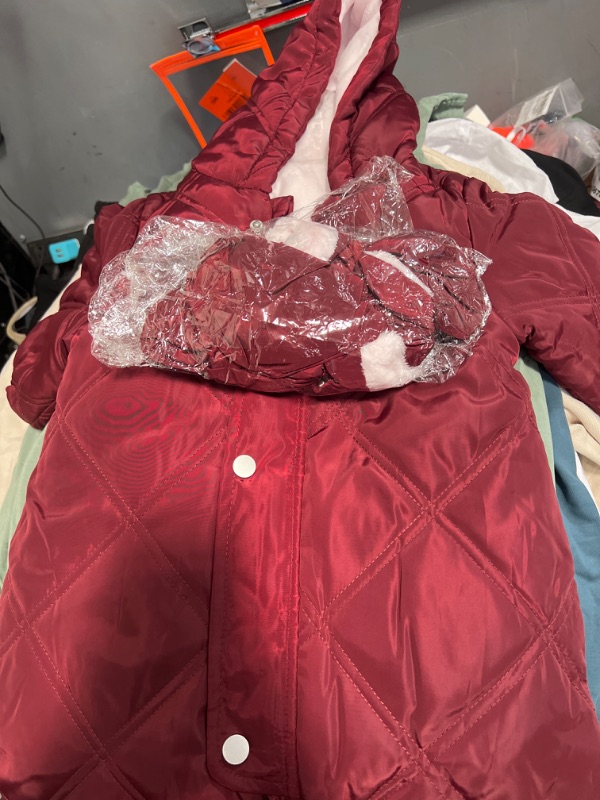 Photo 1 of 3 to 6 months snow suit burgundy