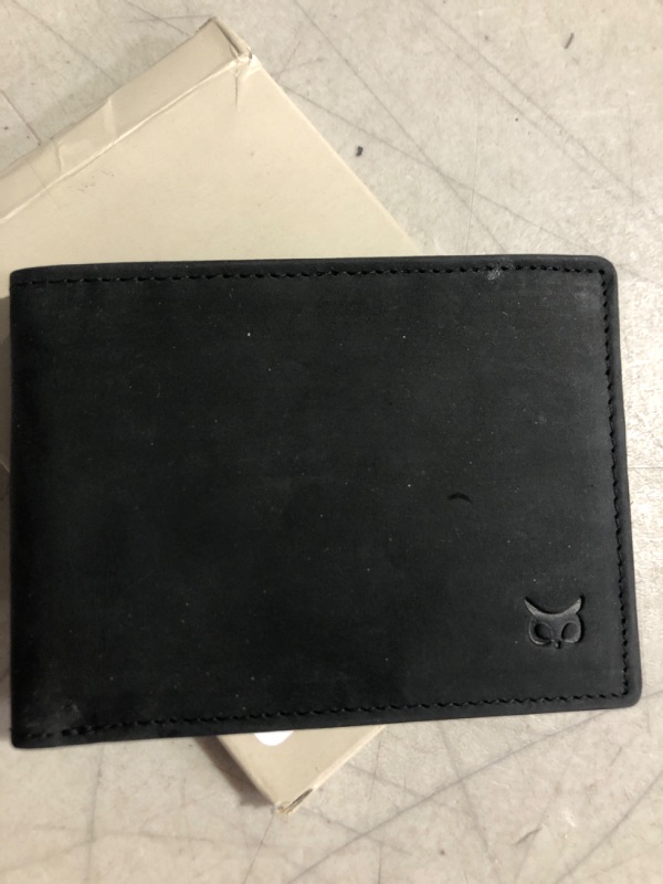 Photo 2 of (opened for inspection)(see all images) Real Leather Mens Bifold Wallet RFID Blocking Slim Minimalist