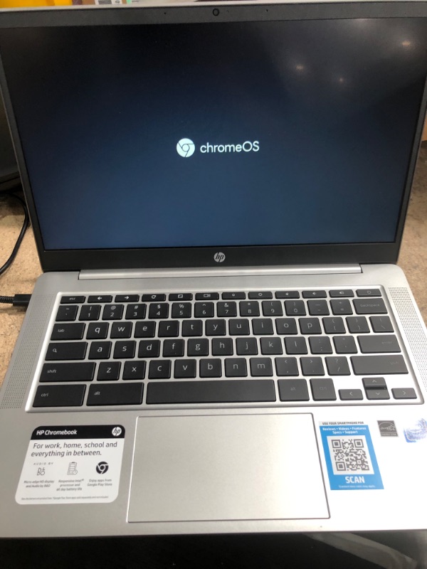 Photo 3 of HP Chromebook 14 - 14" HD Non-Touch Intel Pentium Silver N5000, Intel UHD Graphics 605, 4GB RAM, 64GB eMMC, WiFi, Bluetooth, Audio by B&O, Chrome OS (Renewed)
