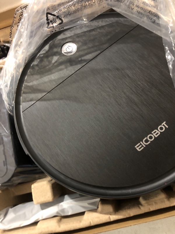 Photo 4 of EICOBOT Robot Vacuum Cleaner, 2300Pa Strong Suction Power, Tangle-Free, Slim, Quiet, 120 Mins Runtime, Auto Self-Charging Robotic Vacuum Cleaner Ideal for Low Carpet, Pet Hair, Hard Floors, GreyBlack
