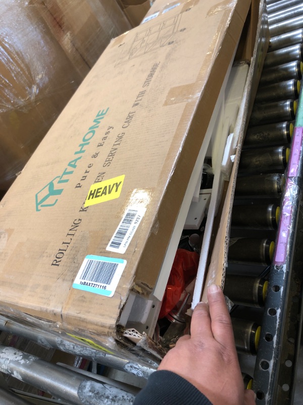 Photo 1 of YITAHOME Kitchen Island Cart with Storage, Kitchen Cart for Home, Rolling Serving Utility Trolley Cart On Wheel with 3 Drawers and 3 Storage Shelves, Kitchen Serving Cart for Dining Room, Bar, White