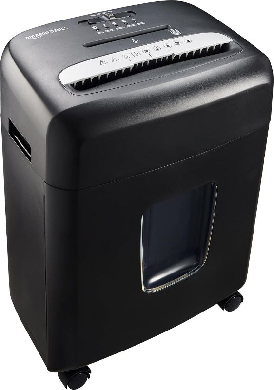 Photo 1 of Amazon Basics Micro Cut Paper Shredder, CD, and Credit Card Shredder, 8 Sheet (New Model), Black