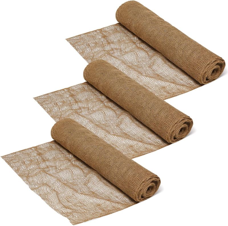 Photo 1 of 3 Pcs Erosion Control Blankets Burlap Netting Mesh Burlap Erosion Control Liners Erosion Control Blanket Burlap Loose Weave Planter Liner Roll for Garden Raised Bed Soil Saver, 48 Inch 30 ft
