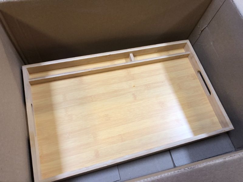 Photo 1 of ROSSIE HOME Bamboo Wood Bed Tray, Lap Desk with Phone Holder - Fits up to 17.3 Inch Laptops and Most Tablets - Natural - Style No. 78127 Natural Bamboo Large