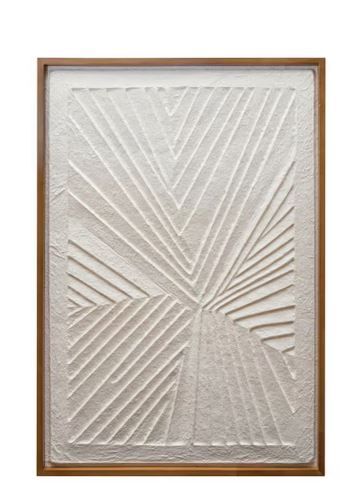 Photo 1 of 25.62 in. x 37.37 in. White Handmade Paper Textured Wall Art
