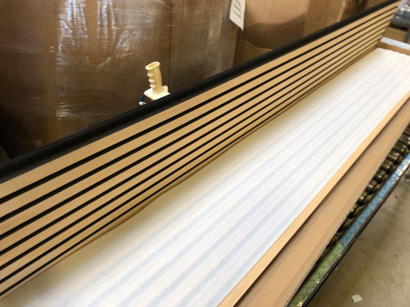 Photo 1 of eazart Acoustic Wood Veneer Slat Wall Panels for Interior Wall and Ceilings Decor | Sound-Absorbing Felt Board | 3D Sound Proof Decorative Panels | 94.49” x 23.62” Each Box | 2 Pack | Natural Oak