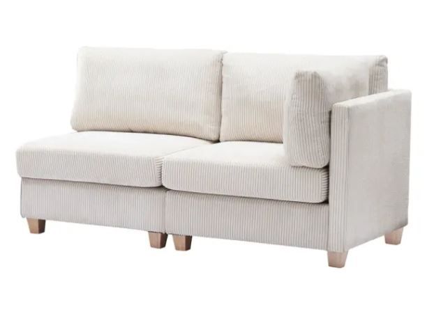 Photo 1 of **PARTIAL SET, MISSING PARTS** Modern Beige Convertible L Shape Sofa Corduroy Fabric Comfortable Multi-person Combination Living Room Sofa Furniture
