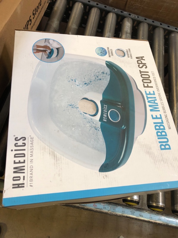 Photo 2 of HoMedics Bubble Mate Foot Spa, Toe Touch Controlled Foot Bath with Invigorating Bubbles and Splash Proof, Raised Massage nodes and Removable Pumice Stone