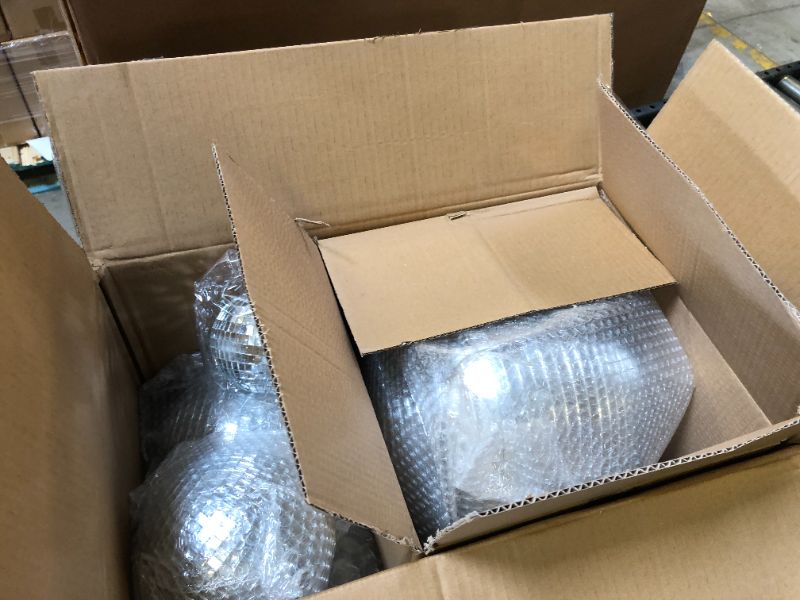 Photo 2 of 4 pack Large Disco Ball Silver Hanging Disco Balls Reflective Mirror Ball Ornament for Party Holiday Wedding Dance and Music Festivals Decor Club Stage Props (12 Inch, 8 Inch, 6 Inch, 4 Inch)