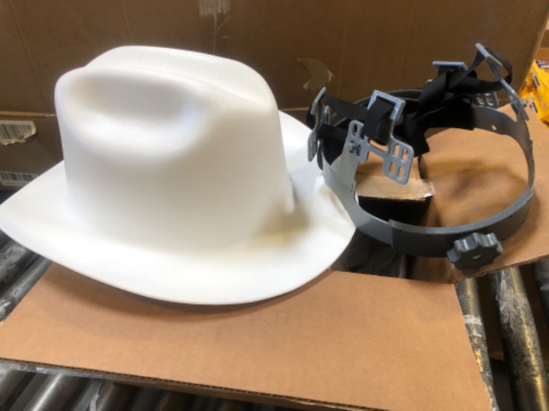 Photo 1 of Hat Safety Wht Ratchet Western--white