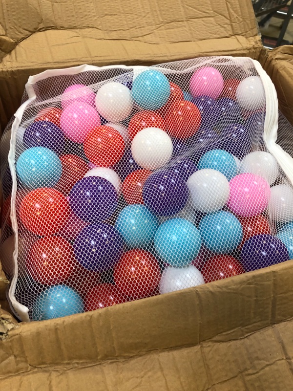 Photo 2 of Click N Play Ball Pit Balls for Kids, Plastic Refill 2.3 Inch Balls, 400 Pack, 5 Pastel Colors, Phthalate and BPA Free, Includes