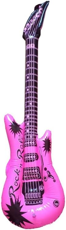 Photo 2 of 2 piece lot - Fun Costumes Inflatable 80s Boombox Standard / STAMER Inflatable Guitar Rock Star Guitar Set,Large Inflatable Blow Up Air Guitar Kids Toy Fancy Dress Party,Adults Children’s Birthday Party and Wedding Decorations (Pink)
