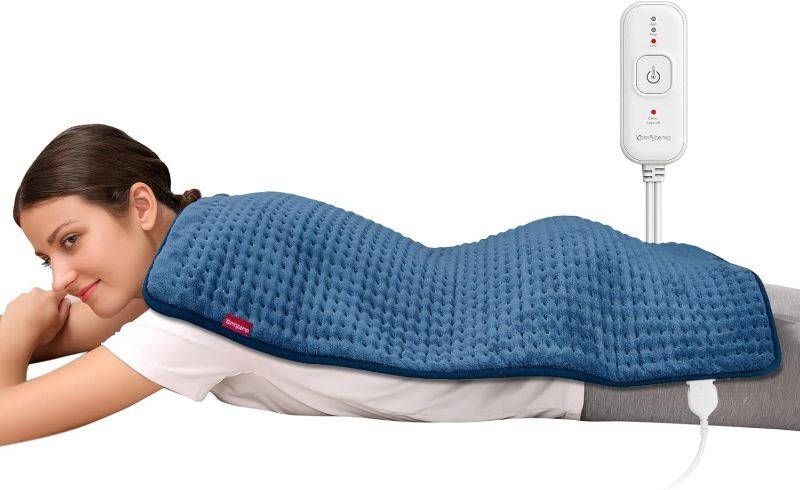 Photo 1 of Comfytemp Heating Pad for Back Pain Relief - FSA HSA Eligible Extra Large Heating Pad XXL, Fathers Day Dad Gifts, Birthday Gifts for Women, 17''x 33'' King Size Electric Heating Pad for Cramps (Blue)