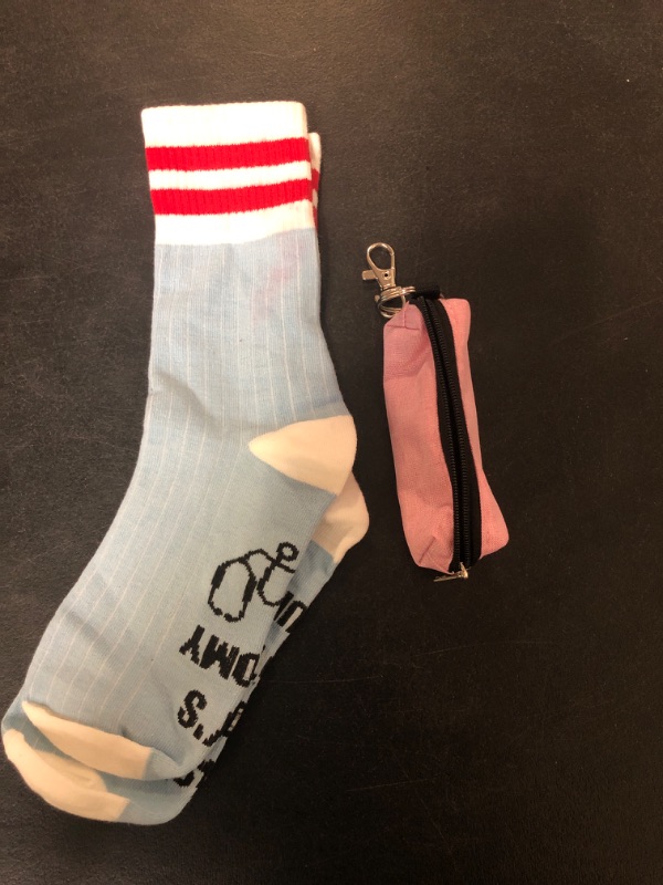 Photo 3 of 2 piece lot - Womens Funny Socks Please Do Not Disturb Grey's Anatomy is on Novelty Crew Casual Socks / Chapstick Holder Lip Balm Sleeve Pouch Lipstick Holder Bag Lip Gloss Holder With Hook Stocking Stuffers Gift for Women