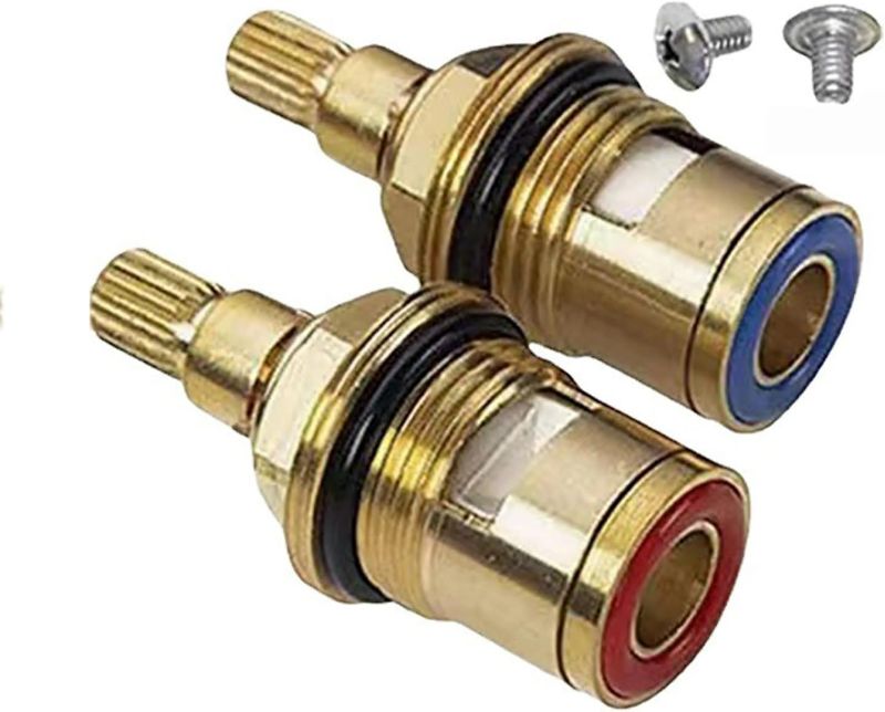 Photo 1 of Faucet fittings Mix Tap Inner Cartridge Replacement, Spare Valves, Brass Cartridge Ceramic Faucet Valves, Brass Ceramic Stem Disc Cartridge Quarter Turn G1/2" for Bathroom Kitchen Tap,