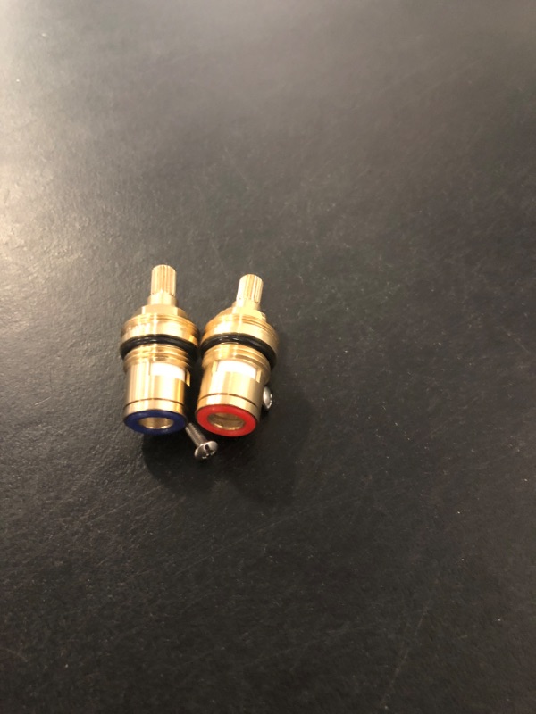 Photo 2 of Faucet fittings Mix Tap Inner Cartridge Replacement, Spare Valves, Brass Cartridge Ceramic Faucet Valves, Brass Ceramic Stem Disc Cartridge Quarter Turn G1/2" for Bathroom Kitchen Tap,