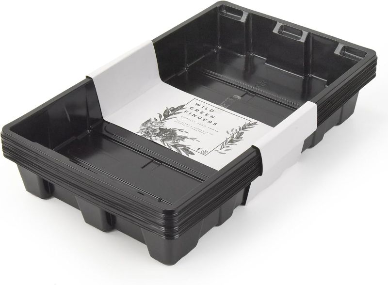 Photo 1 of 10 Seed Starting Plant Growing Trays (Without Holes) - Durable, Reusable - Grow and Start Seeds, Good for your greenhouse, microgreens and Hydroponics -...