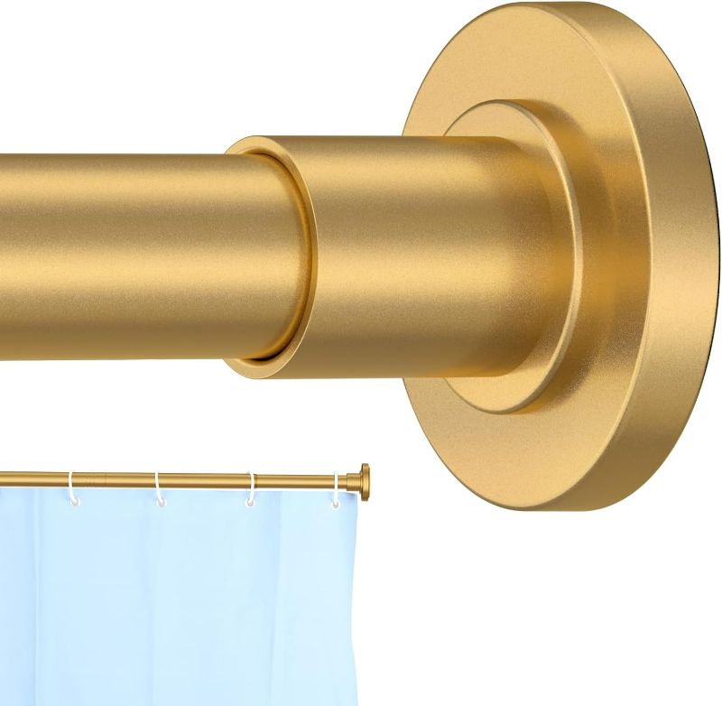 Photo 1 of Shower Curtain Rod 31 to 80 Inch,1 Inch Diameter Adjustable Gold Spring tension Stainless Steel Telescoping Rod,Easy Install,No Rust