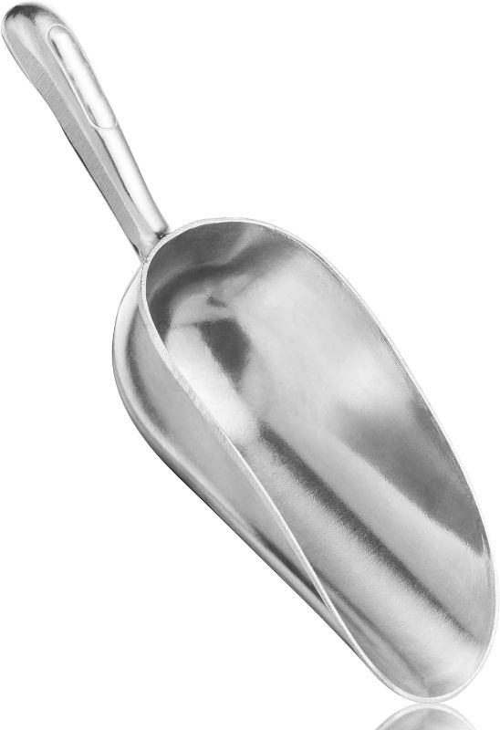 Photo 1 of Cast Aluminum Utility Scoop, 5-Ounce - Round Bottom, Small ice scoop For Multi-Purpose Use, With Finger Groove Handle (Hand Wash Only) 5 oz.