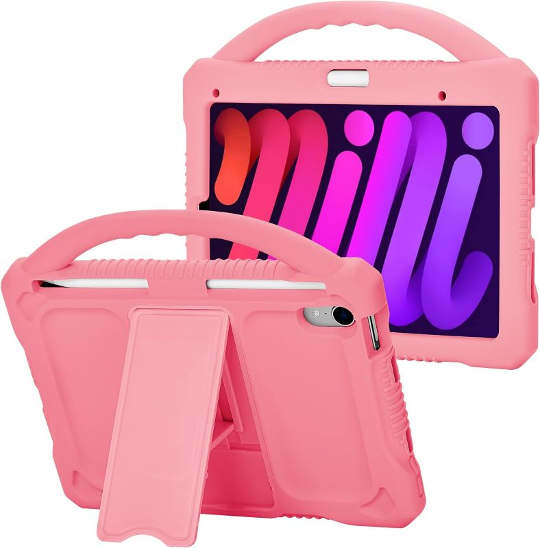 Photo 1 of Adocham iPad Mini 6 Case for Kids Girls Boys 8.3 Inch 2021,Durable Shockproof Child Protective Cover iPad Mini 6th Generation Case with Handle Stand(Pink)