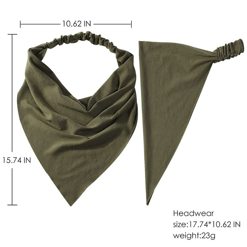 Photo 1 of scarf Headband for Women - Elastic Large Boho Triangle Bandana Head Scarves with Clips Non Slip Solid Color Hair Kerchief for Teen Girls