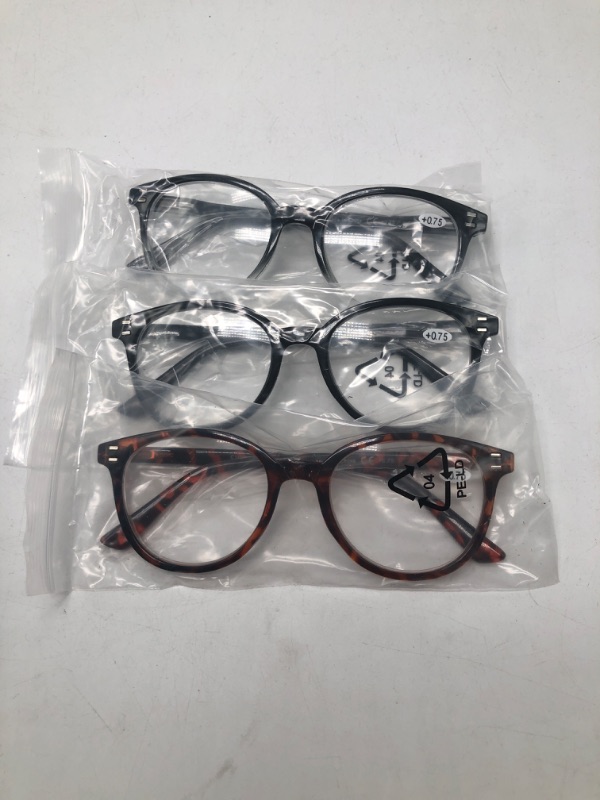 Photo 2 of 3 Pack Reading Glasses Spring Hinge Stylish Readers Black/Tortoise for Men and Women