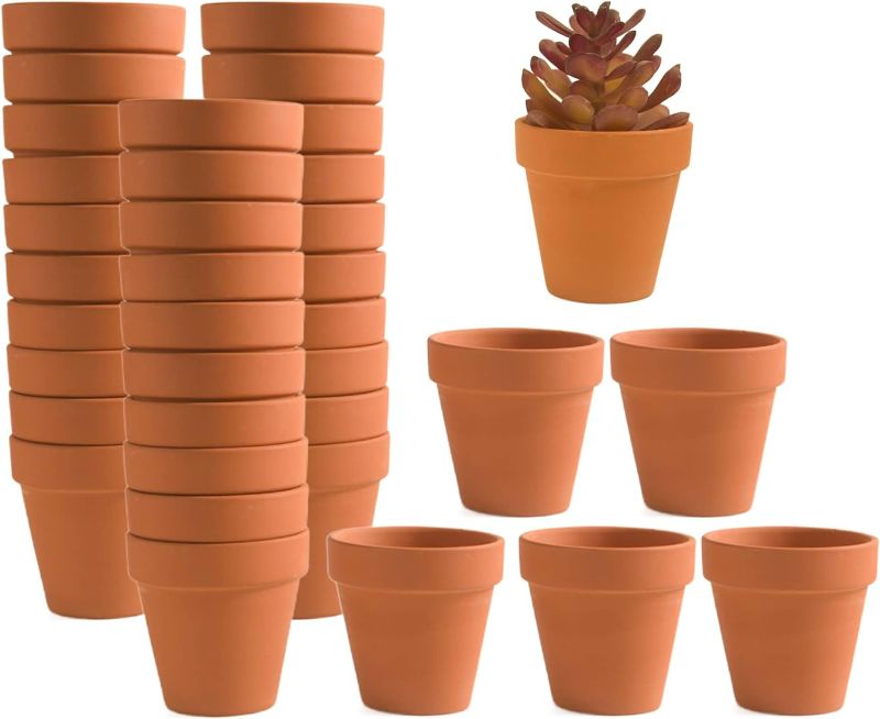 Photo 1 of 36 PCS Small Mini Clay Pots with Drainage Holes for Plants,2.5inch Terra Cotta Pot Clay Ceramic Pottery Planter,Succulent Nursery Pot/Cactus Plant Pot,for Indoor/Outdoor Plants,Crafts